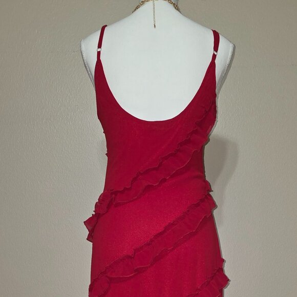 Love & Fun Red Ruffled Maxi Dress – Approx. Size Small - Picture 4 of 5
